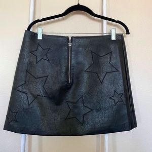 H&M Black Faux Leather Mini Skirt Size 12